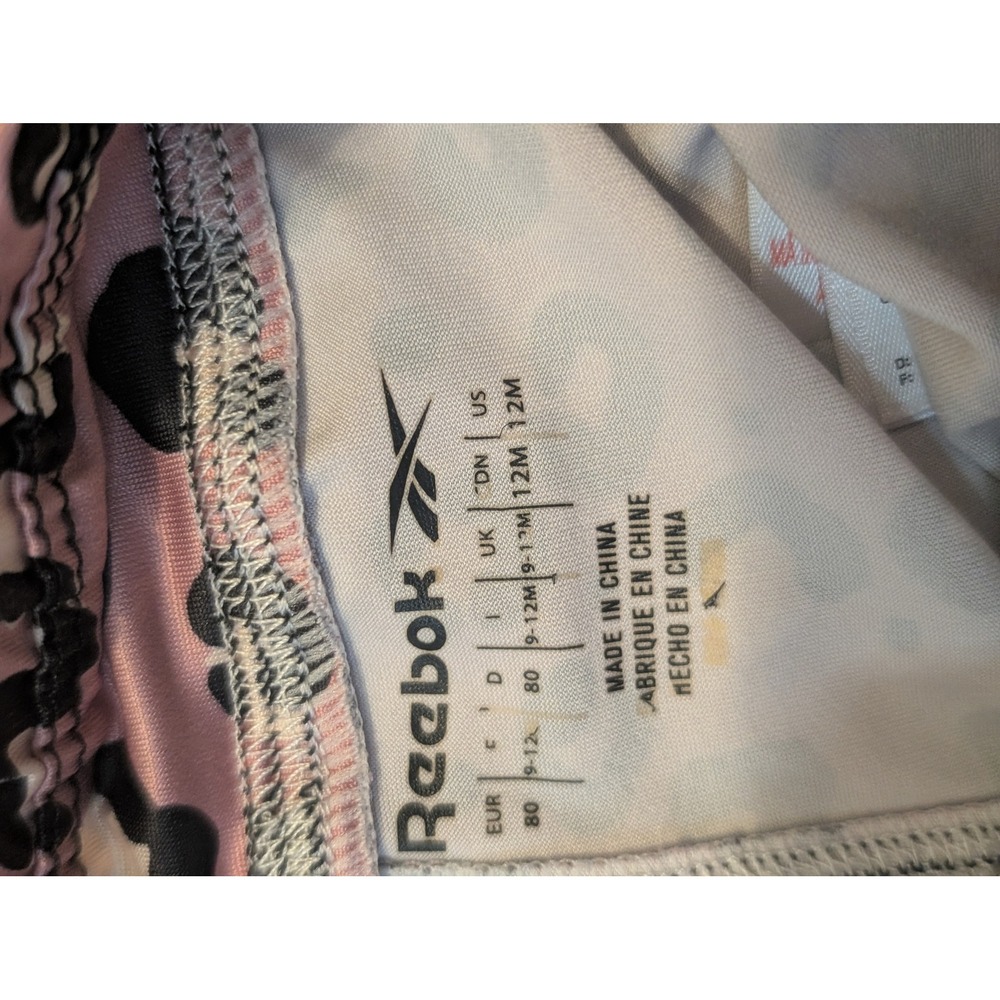 Baby Starters White Bow Tee & Reebok Leopard Print Leggings Set 9-12M - Picture 3 of 5